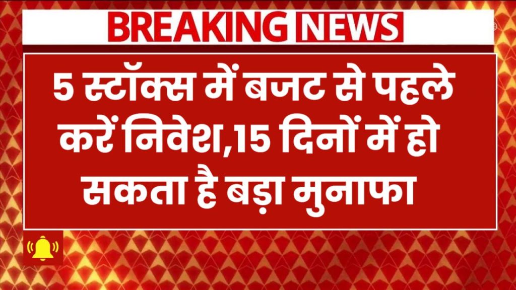 बजट से पहले इन 5 स्टॉक्स में करें निवेश, 15 दिनों में हो सकता है बड़ा मुनाफा