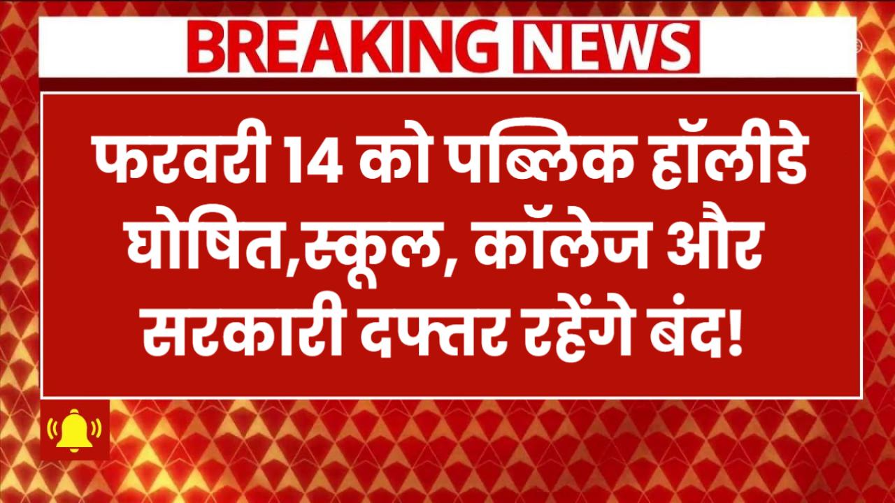 Public Holiday: 14 फरवरी को पब्लिक हॉलीडे घोषित! स्कूल, कॉलेज और सरकारी दफ्तर रहेंगे बंद – जानें पूरी डिटेल